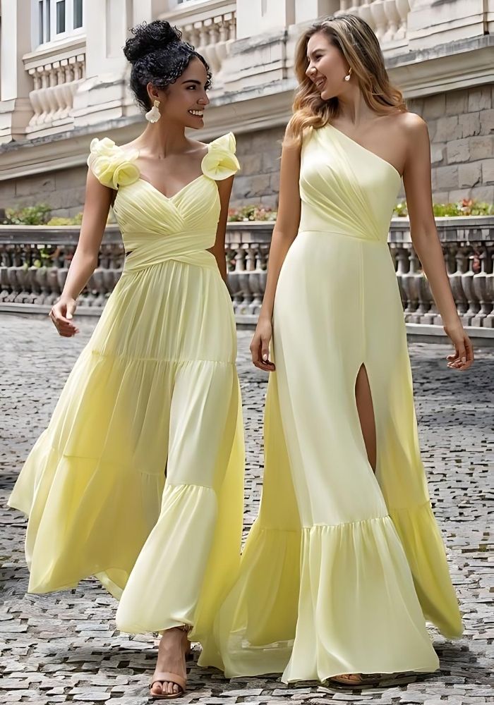 Summer Yellow Dresses for Bridesmaids