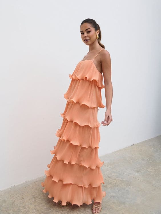  Summery Apricot Bridesmaid Dress Ideas