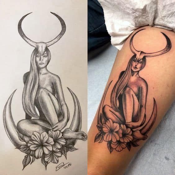 Taurus Girl Body Art