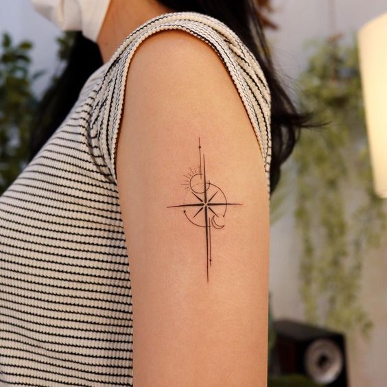 Tiny Compass Tattoo