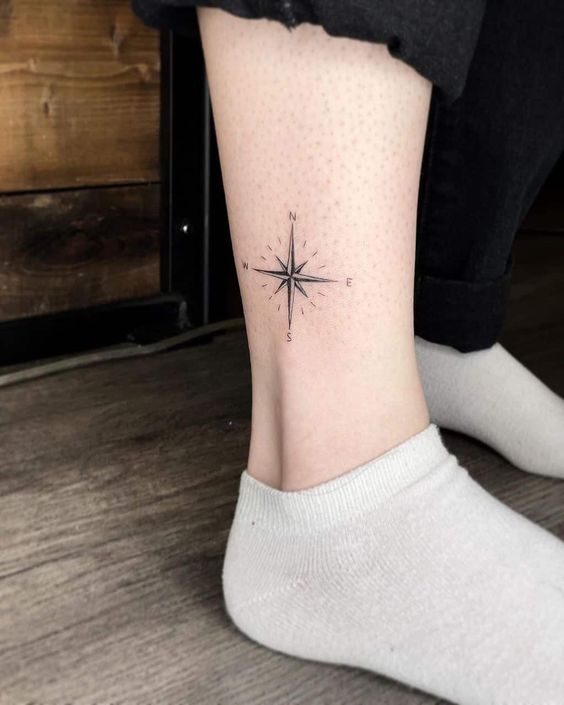 Tiny Compass Tattoo