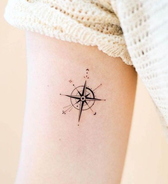 Tiny Compass Tattoo