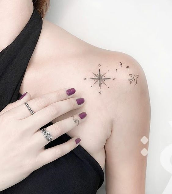 Tiny Compass Tattoo