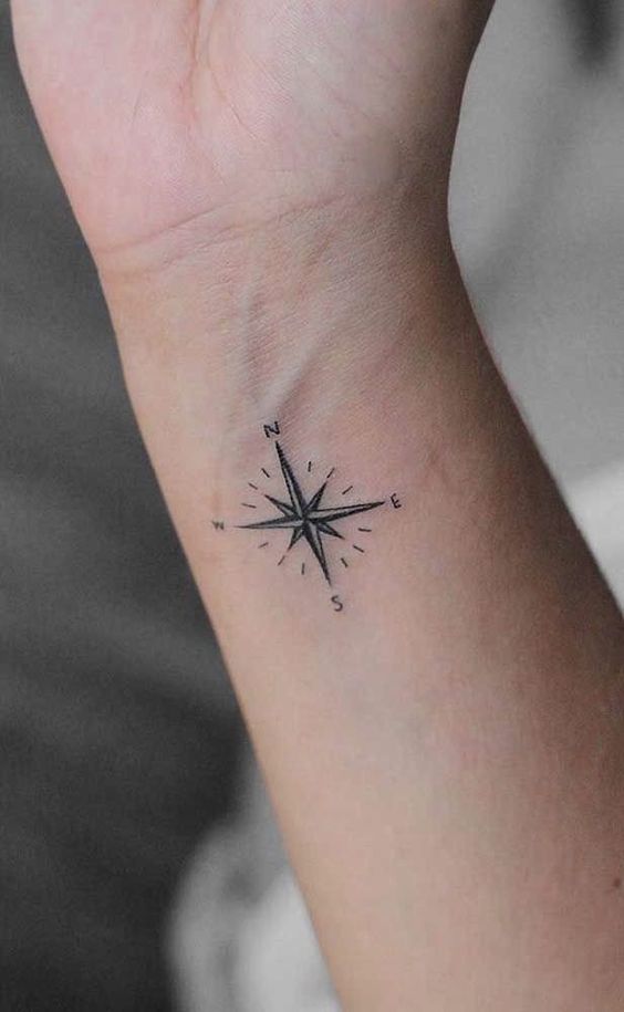 Tiny Compass Tattoo