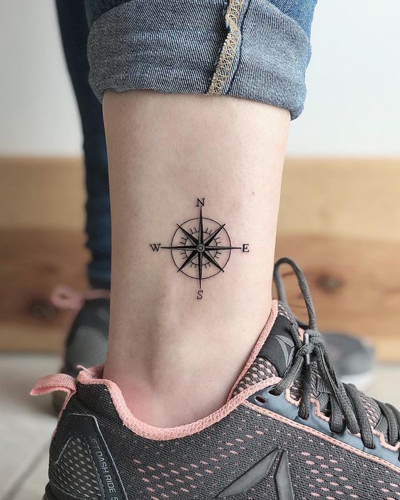 Tiny Compass Tattoo