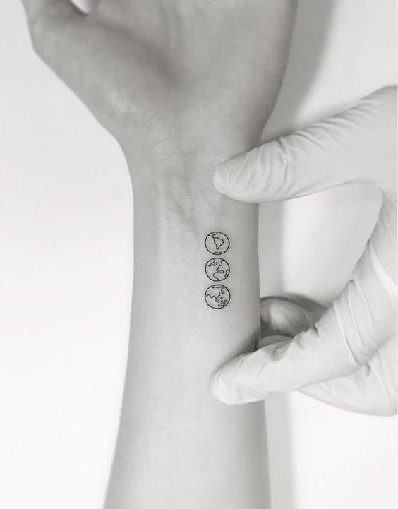 Tiny Globe Tattoos