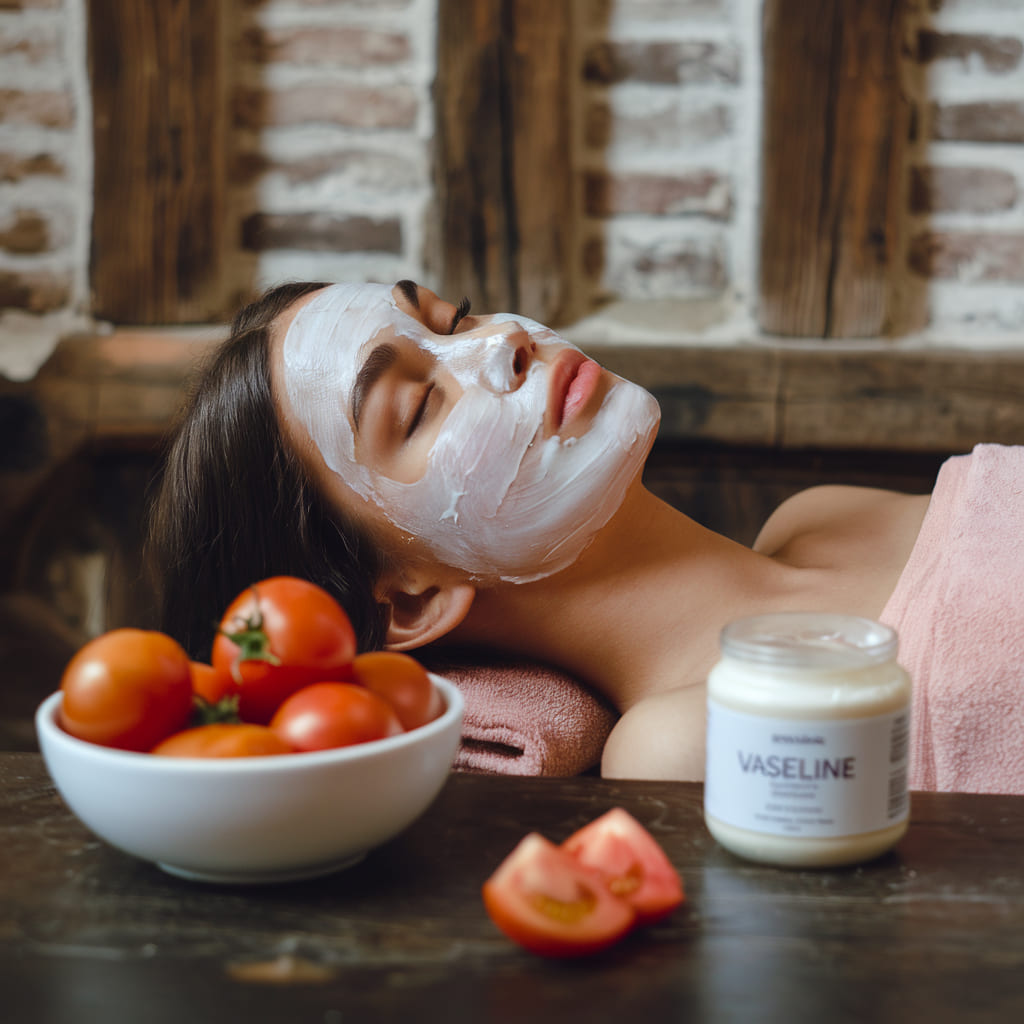 Tomato and Vaseline Overnight Glow Mask