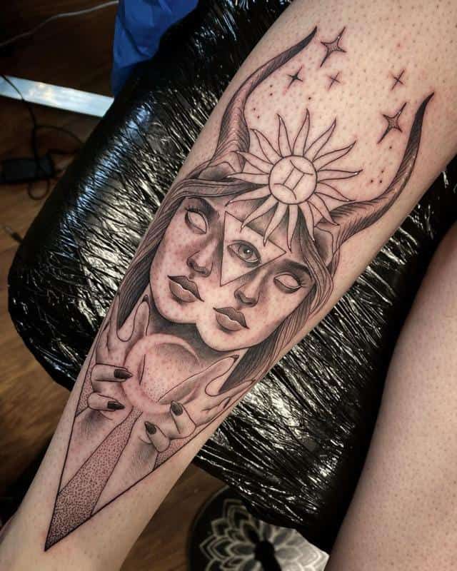 Two-Faced Gemini Drawing