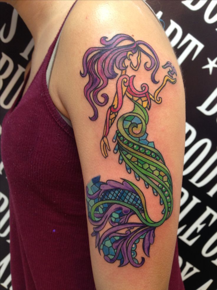 Vibrant Colored Tattoos For Aquarius Girls