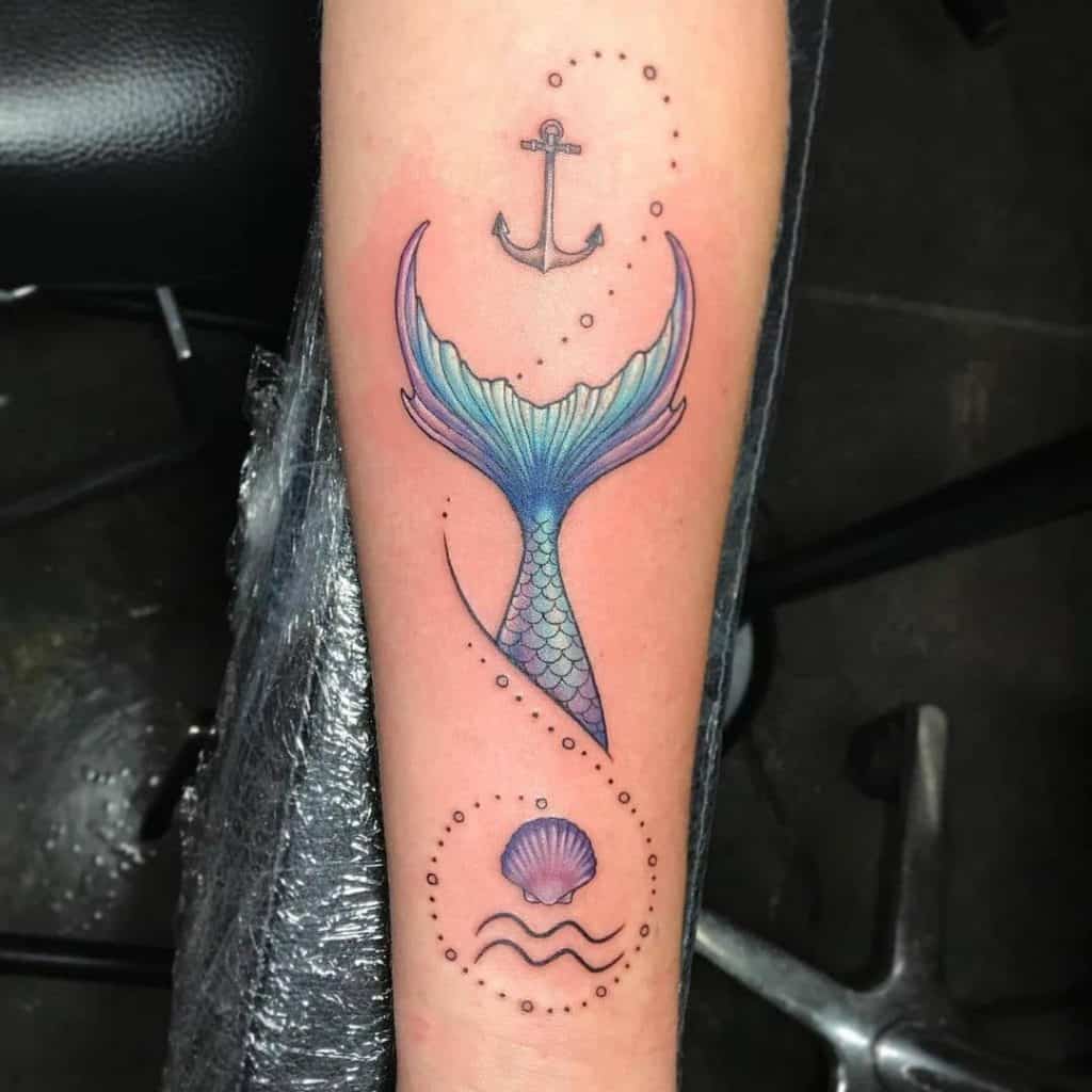 Vibrant Colored Tattoos For Aquarius Girls