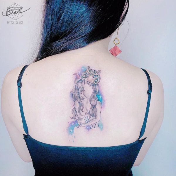 Vibrant Colored Tattoos For Aquarius Girls
