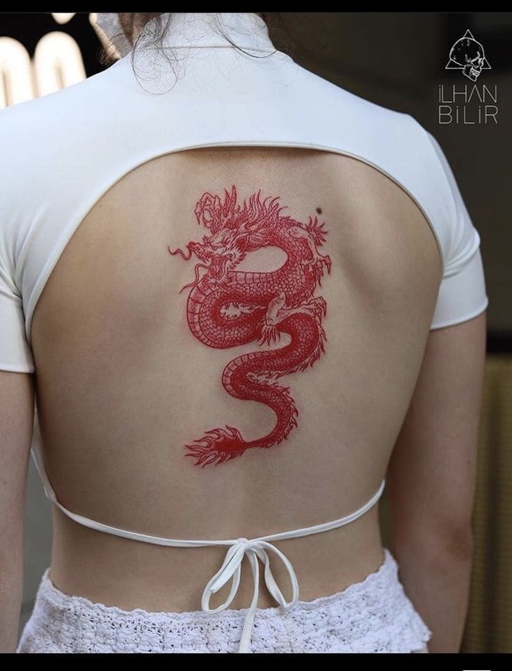 Vibrant Feminine Back Tattoos