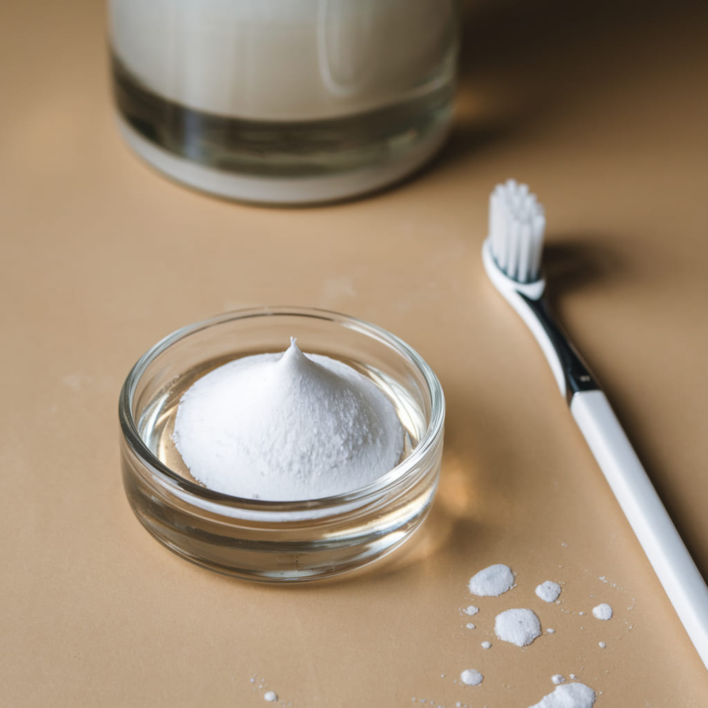 Vinegar and Baking Soda Nail Whitening Paste