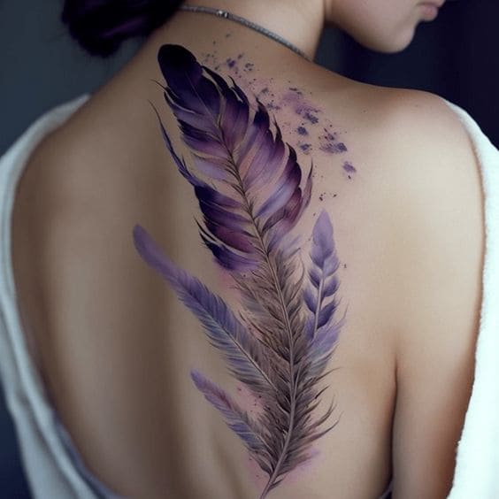 Watercolor Feather Tats