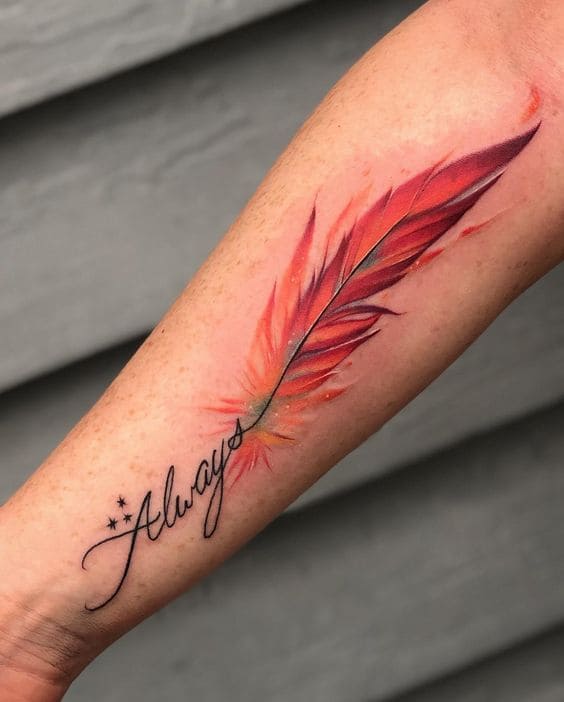 Watercolor Feather Tats