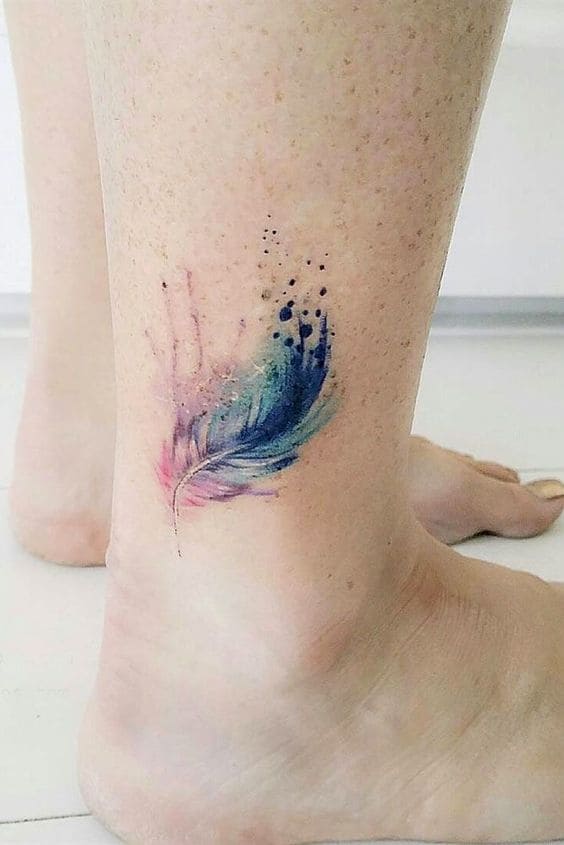 Watercolor Feather Tats