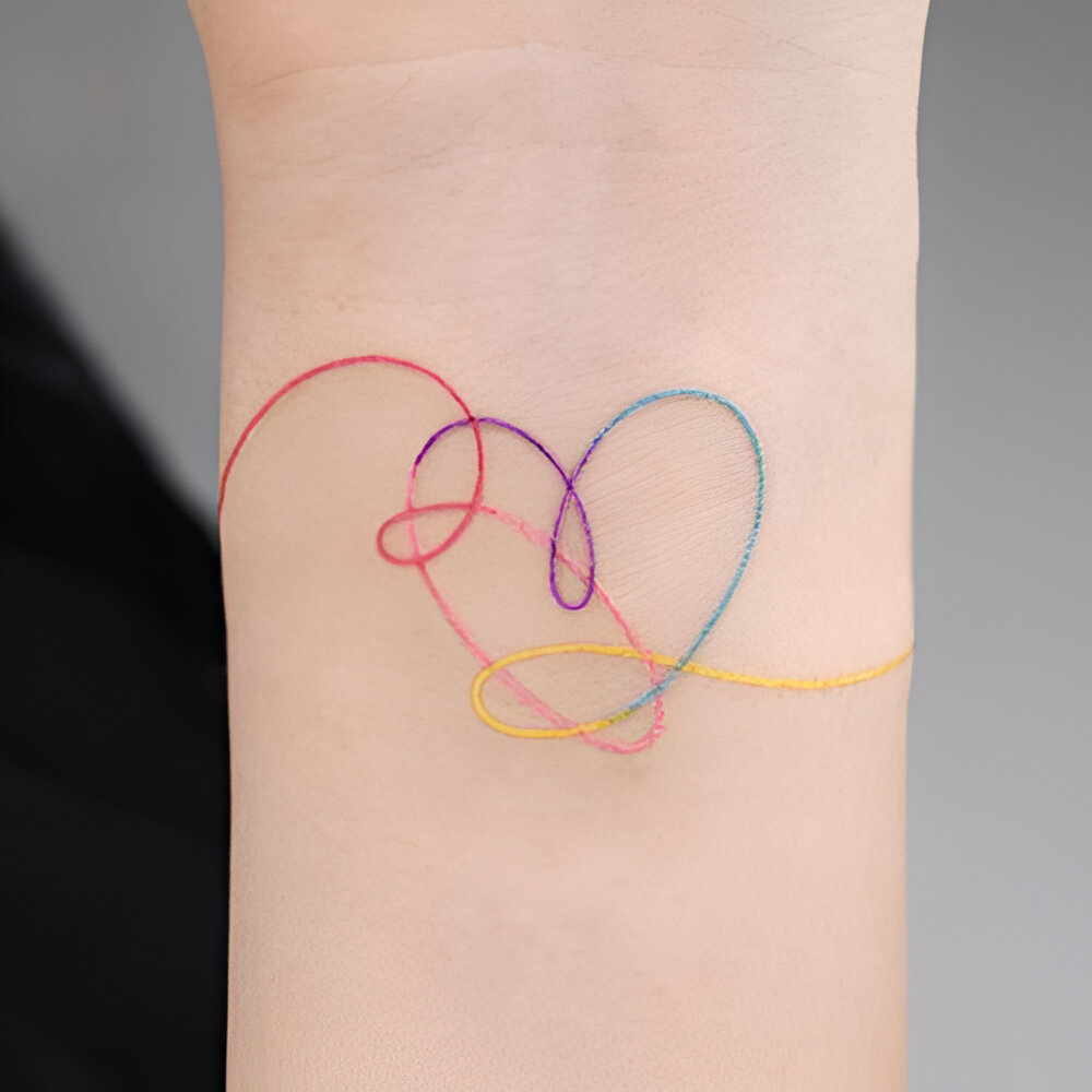Watercolor Heart Tattoos