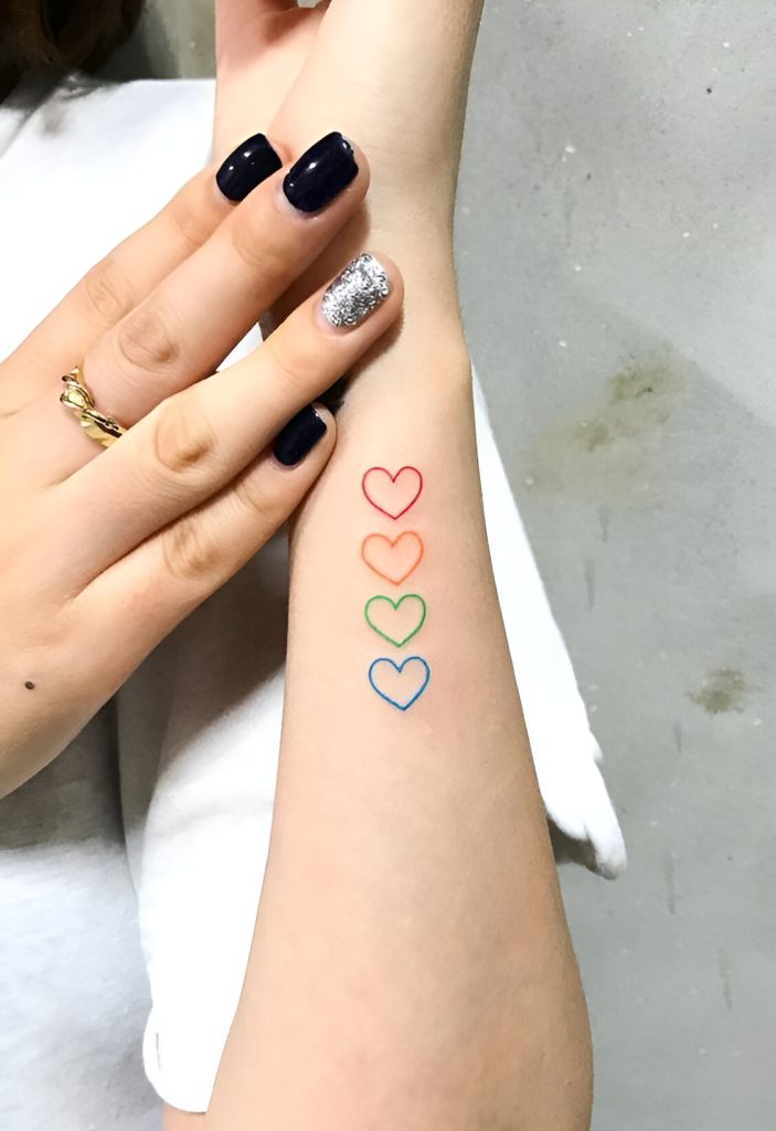 Watercolor Heart Tattoos