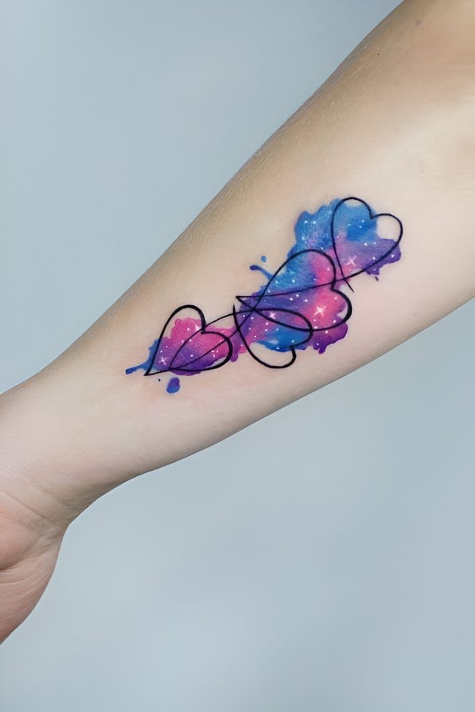 Watercolor Heart Tattoos