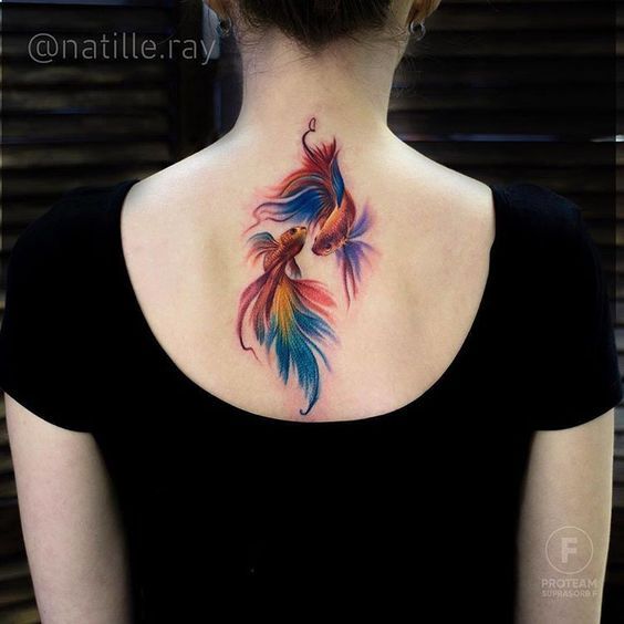 Watercolor-Styled Pisces Tattoo Designs