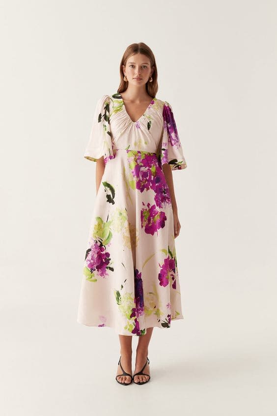 Wedding Guest Floral A-line Ensemble