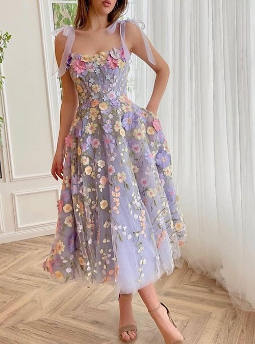 Wedding Guest Floral A-line Ensemble