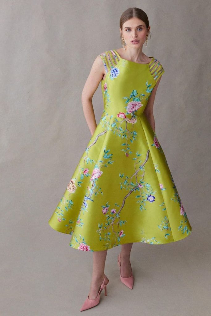 Wedding Guest Floral A-line Ensemble