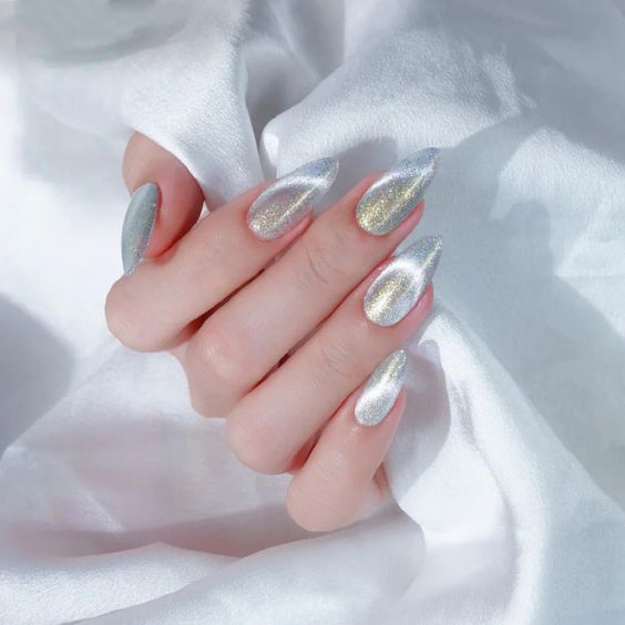 White Cat Eye Nails1