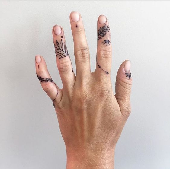 Wrapping Vine Inks On Finger