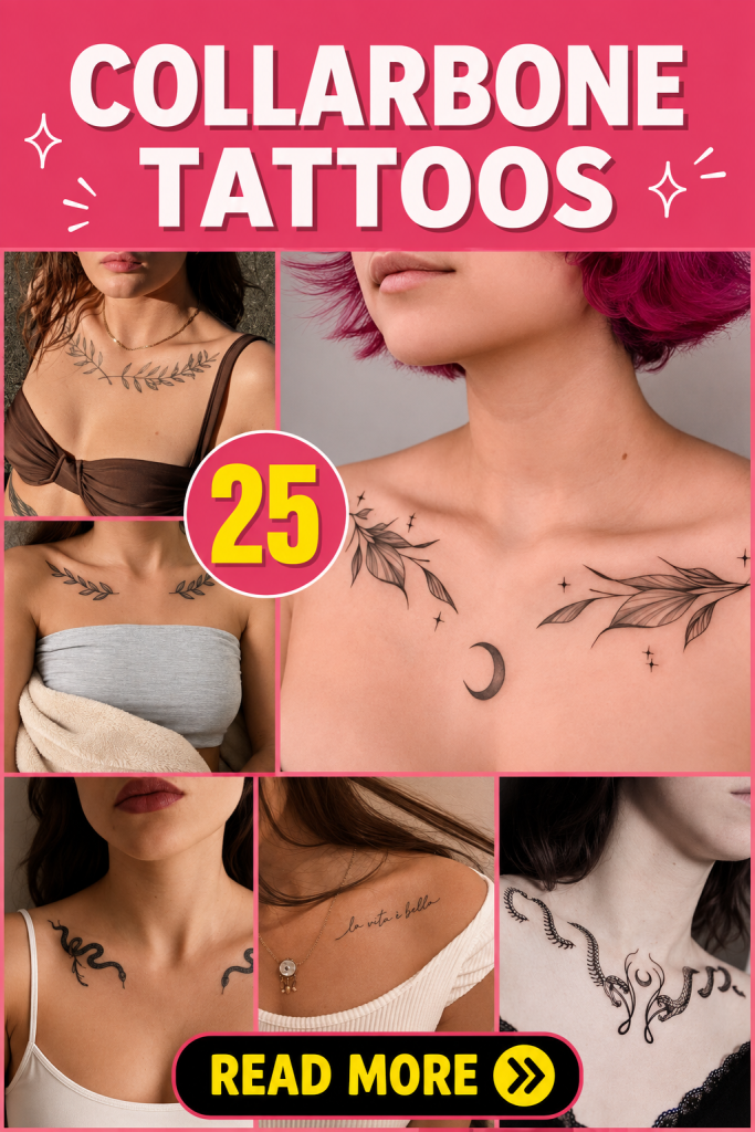 25 Collarbone Tattoo Ideas Full of Feminine Charm