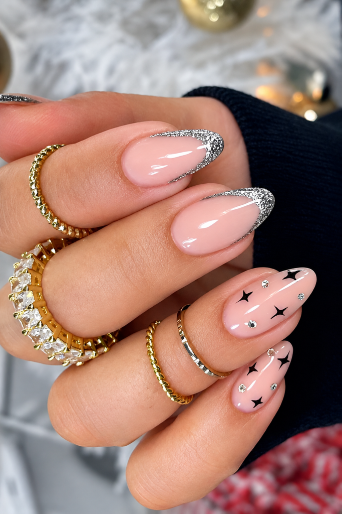 Glam Black Nails