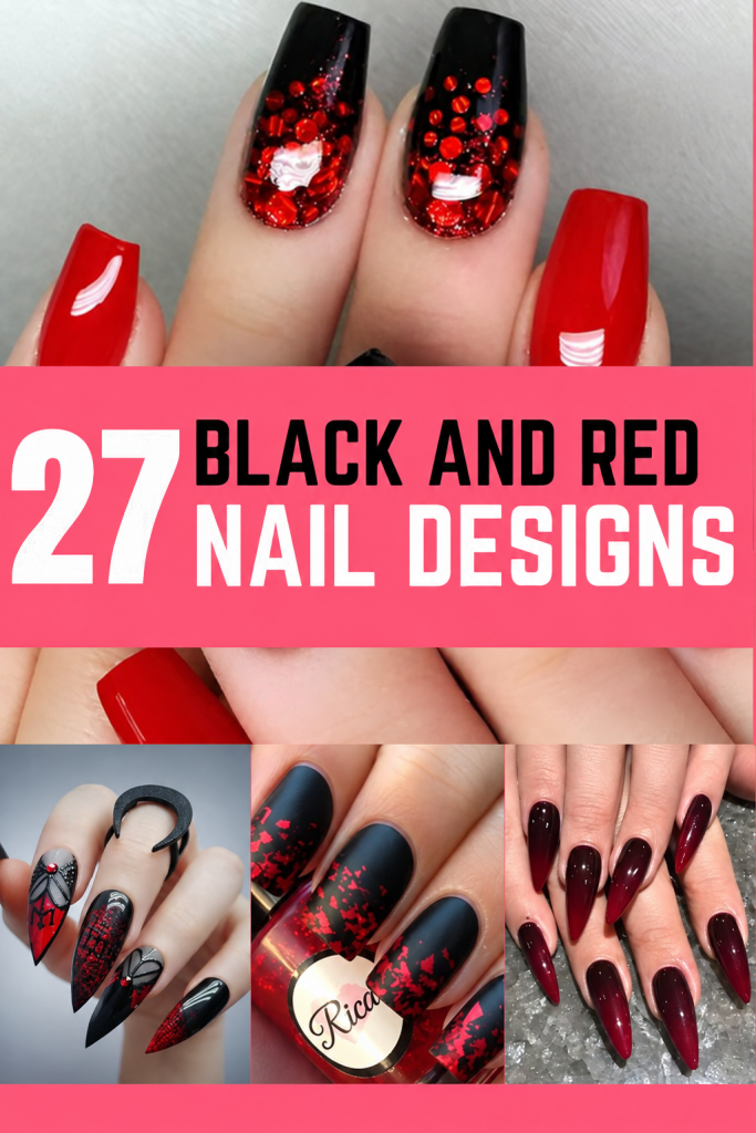 27 Gorgeous Black And Red Nail Designs 