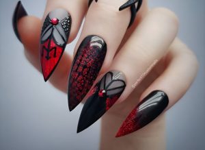 27 Gorgeous Black And Red Nail Designs