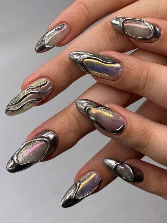 3D Chrome Nails3