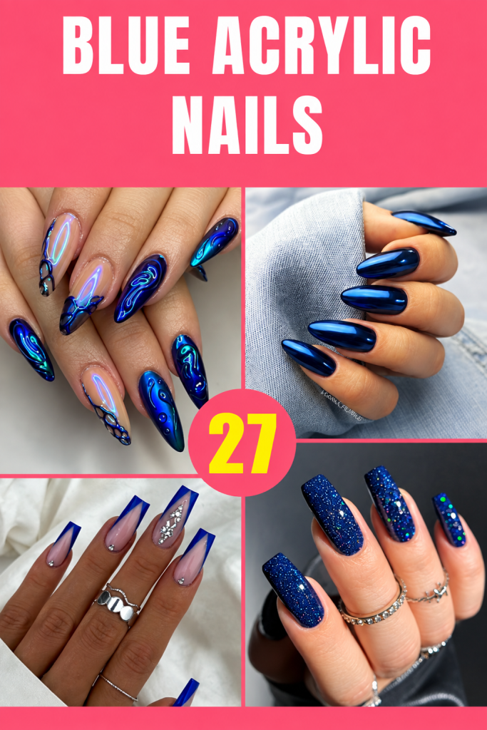 27 Gorgeous Blue Acrylic Nails To Copy On Your Next Salon Trip