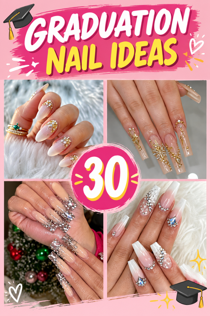 30 Gorgeous Graduation Nails That Spark Up Your Ceremony Outfit