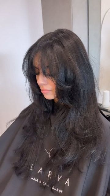 90s Layered Haircut With Bangs