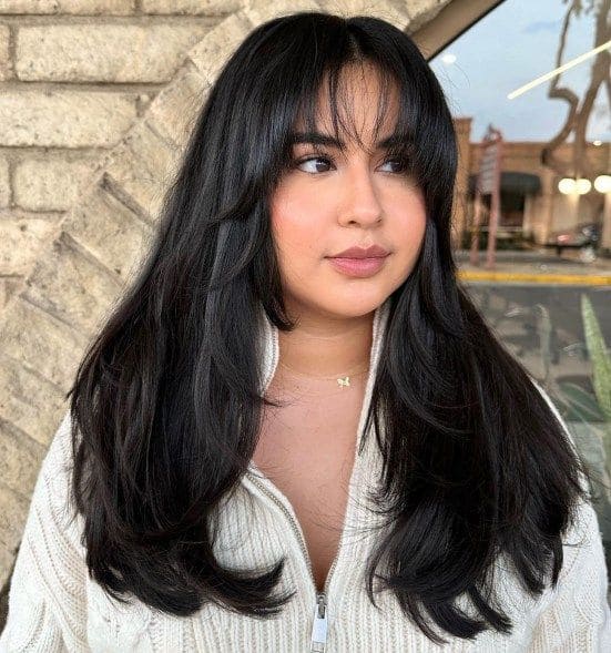 90s Layered Haircut With Bangs