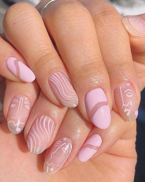  Abstract Designs on Clear Base