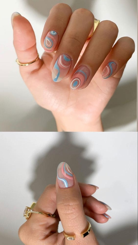  Abstract Designs on Clear Base