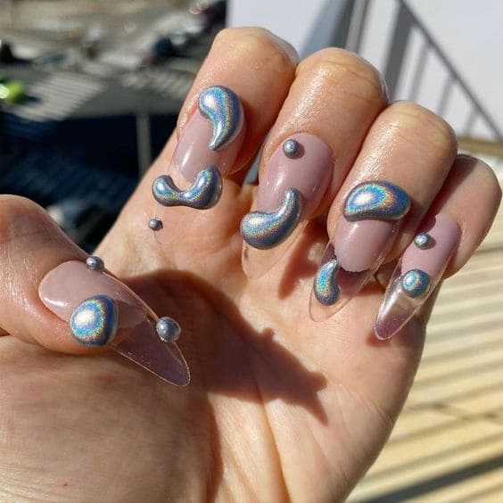  Abstract Designs on Clear Base