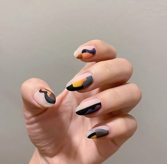 Abstract Matte Manicure