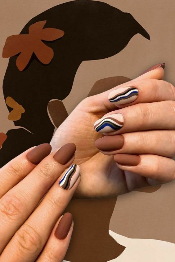 Abstract Matte Manicure