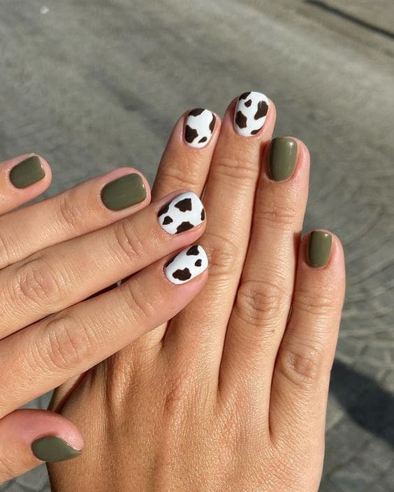 Adorable Cow Print Nails