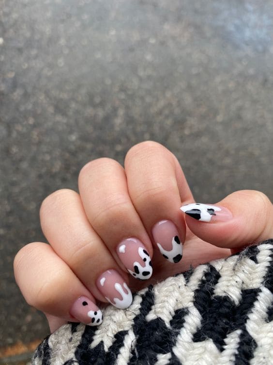 Adorable Cow Print Nails