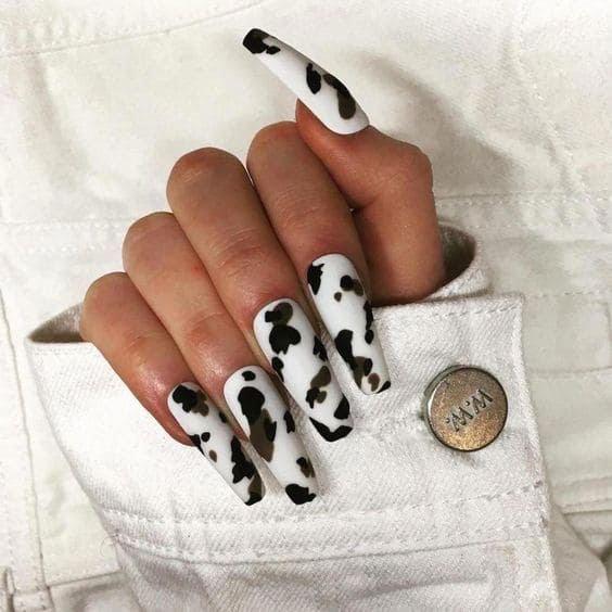 Adorable Cow Print Nails
