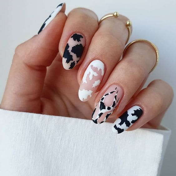 Adorable Cow Print Nails