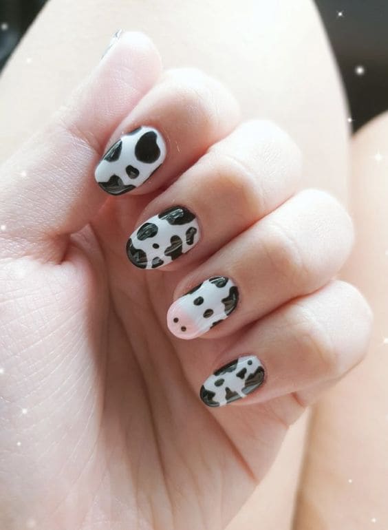 Adorable Cow Print Nails