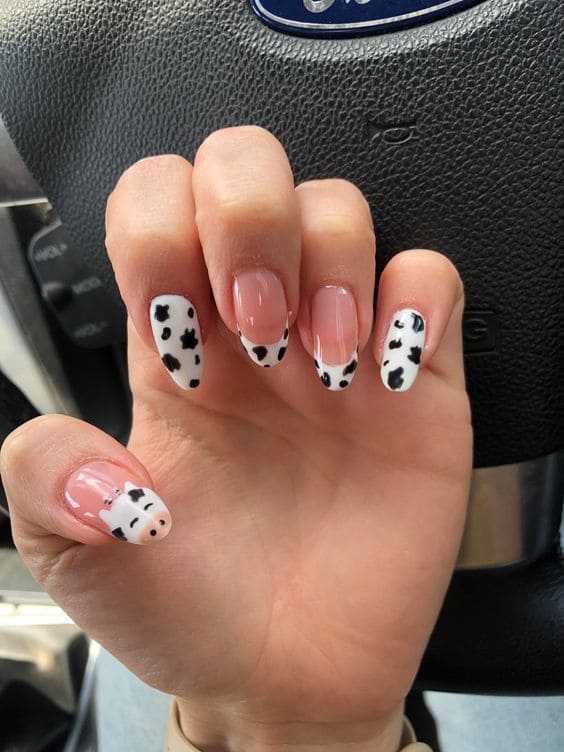 Adorable Cow Print Nails