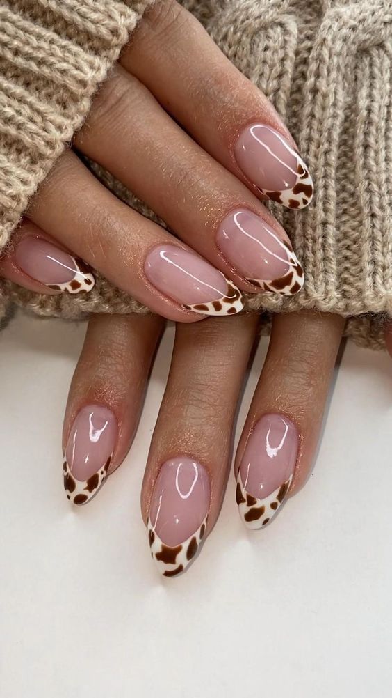 Animal Print French Tips